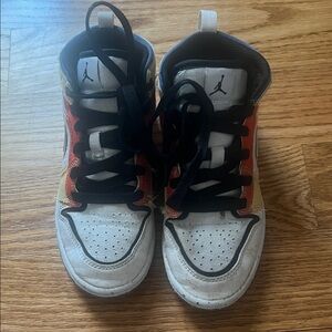 Boys Nike Jordan High-Top Sneakers - White, Black, Red, Gold